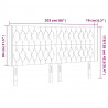 Zagłówek do łóżka z LED ciemnobrązowy 203x16x118/128 cm tkanina