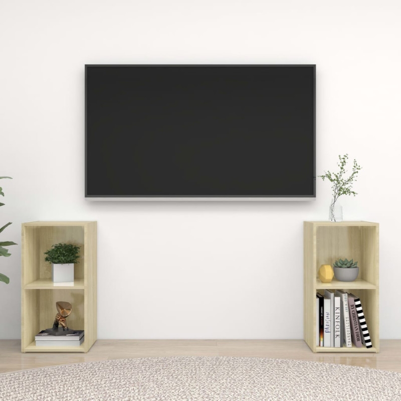 Szafki TV, 2 szt., dąb sonoma, 72x35x36,5 cm, płyta wiórowa