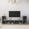 Szafki TV, 4 szt., szarość betonu, 72x35x36,5 cm, płyta wiórowa