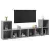 Szafki TV, 4 szt., szarość betonu, 72x35x36,5 cm, płyta wiórowa