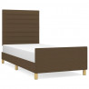 Rama łóżka bez materaca, ciemnobrązowa, 90x190 cm, tkaniną