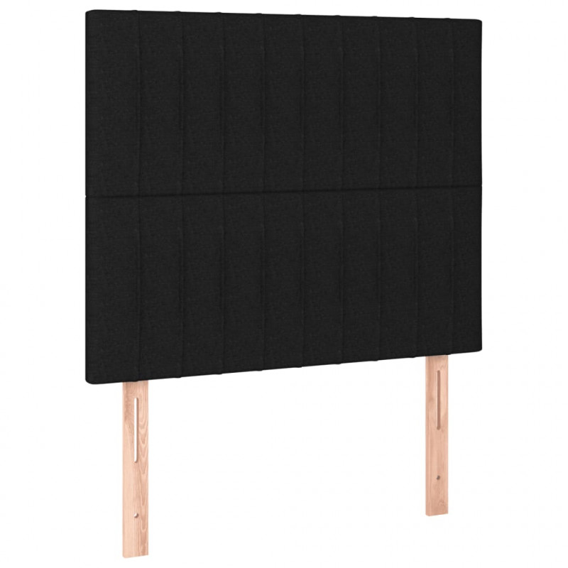 Rama łóżka bez materaca, czarna, 120x200 cm, obita tkaniną