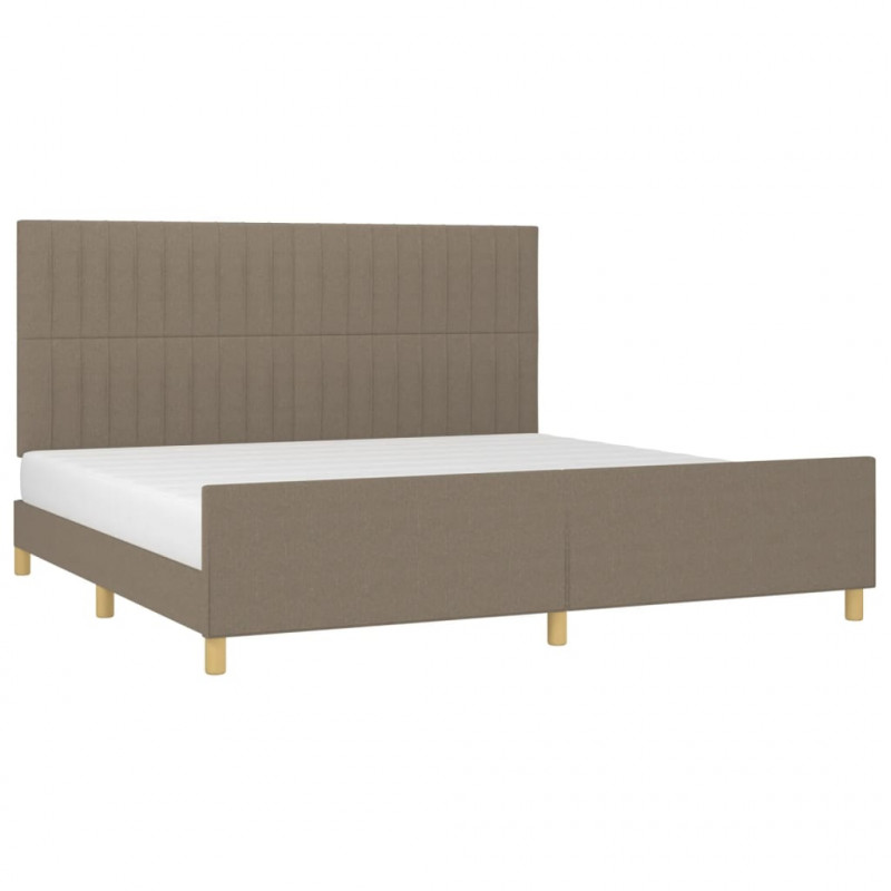 Rama łóżka bez materaca, taupe, 200x200 cm, obita tkaniną