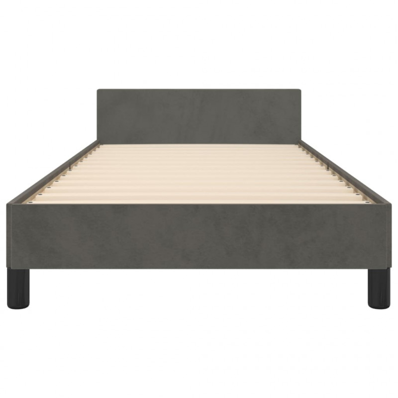 Rama łóżka bez materaca, ciemnoszare, 100x200 cm, aksamitna
