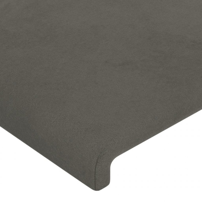 Rama łóżka bez materaca, ciemnoszare, 120x200 cm, aksamitna