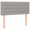 Łóżko kontynentalne z materacem, jasnoszare, tkanina, 90x200 cm