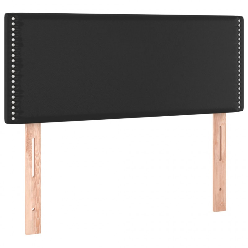 Łóżko kontynentalne z materacem, czarne, ekoskóra 100x200 cm