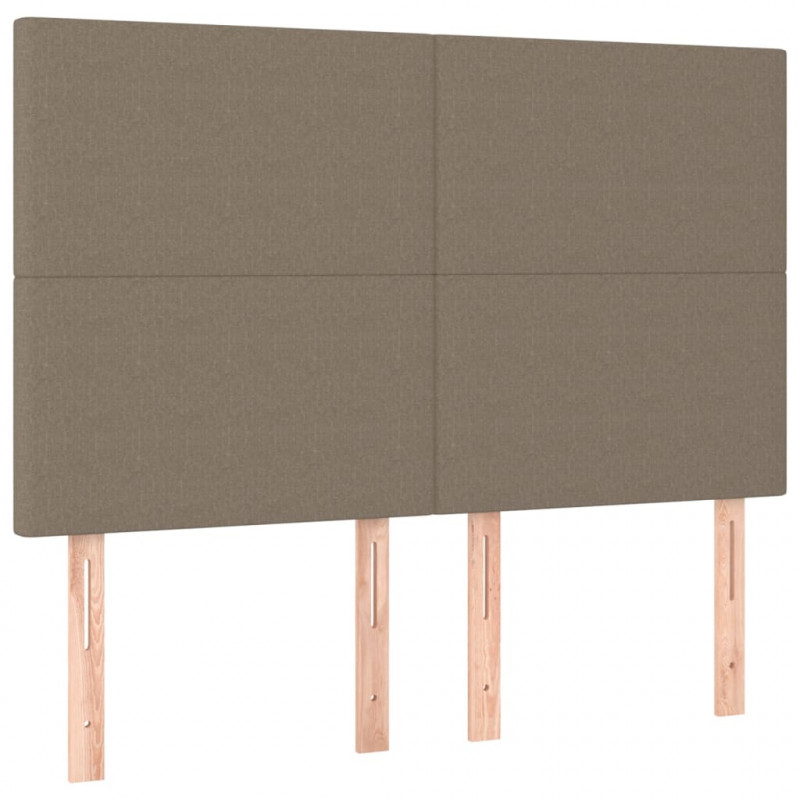 Łóżko kontynentalne z materacem, taupe, tkanina, 140x190 cm