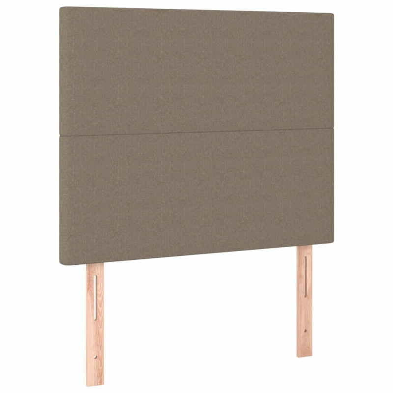 Łóżko kontynentalne z materacem, taupe, tkanina, 100x200 cm