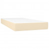 Łóżko kontynentalne z materacem, kremowe, tkanina, 100x200 cm