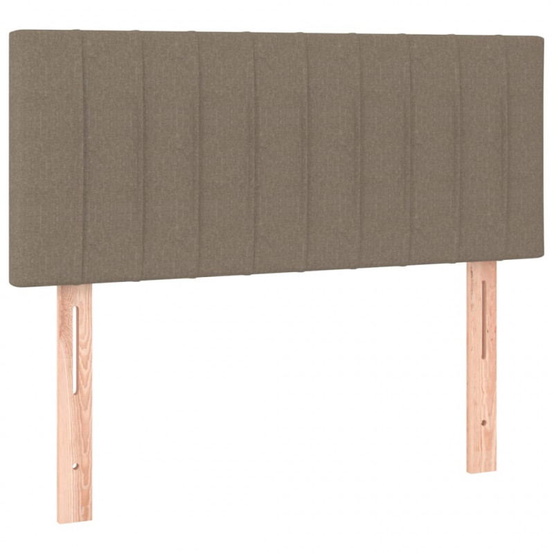 Łóżko kontynentalne z materacem, taupe, tkanina, 100x200 cm