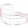 Łóżko kontynentalne z materacem i LED, biała ekoskóra 120x200cm
