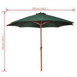 Parasol z aluminium, 258 cm