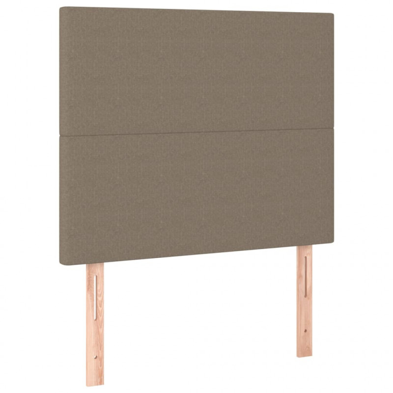Łóżko kontynentalne z materacem, taupe, tkanina, 100x200 cm