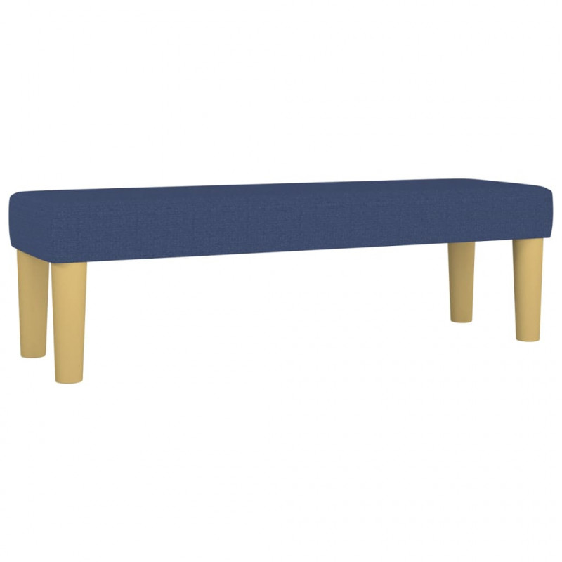 Łóżko kontynentalne z materacem, niebieskie, tkanina 140x200 cm