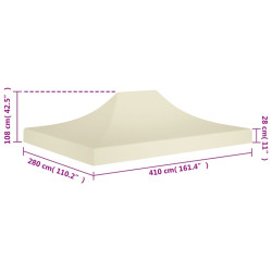 Dach do namiotu imprezowego, 4 x 3 m, kremowy, 270 g/m²