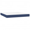 Łóżko kontynentalne z materacem, niebieskie 180x200 cm, tkanina