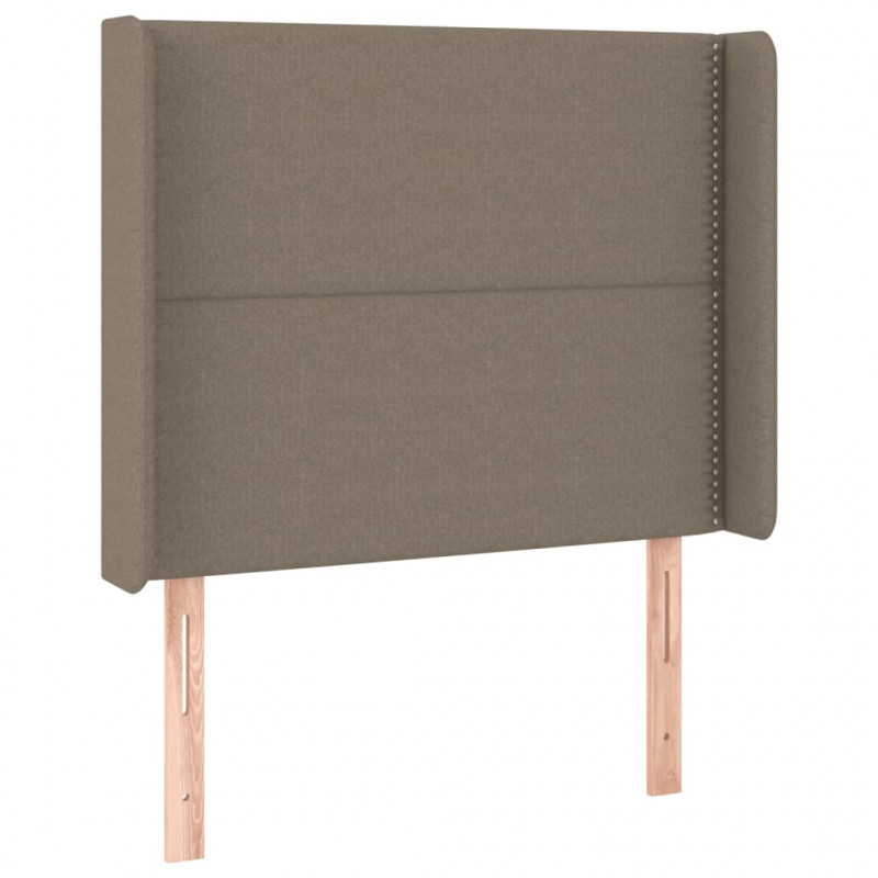 Łóżko kontynentalne z materacem, taupe, 90x190 cm, tkanina