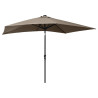 Parasol ogrodowy z LED i stalowym słupkiem, taupe, 2x3 m