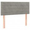 Łóżko kontynentalne z materacem, jasnoszare, 120x200cm, aksamit