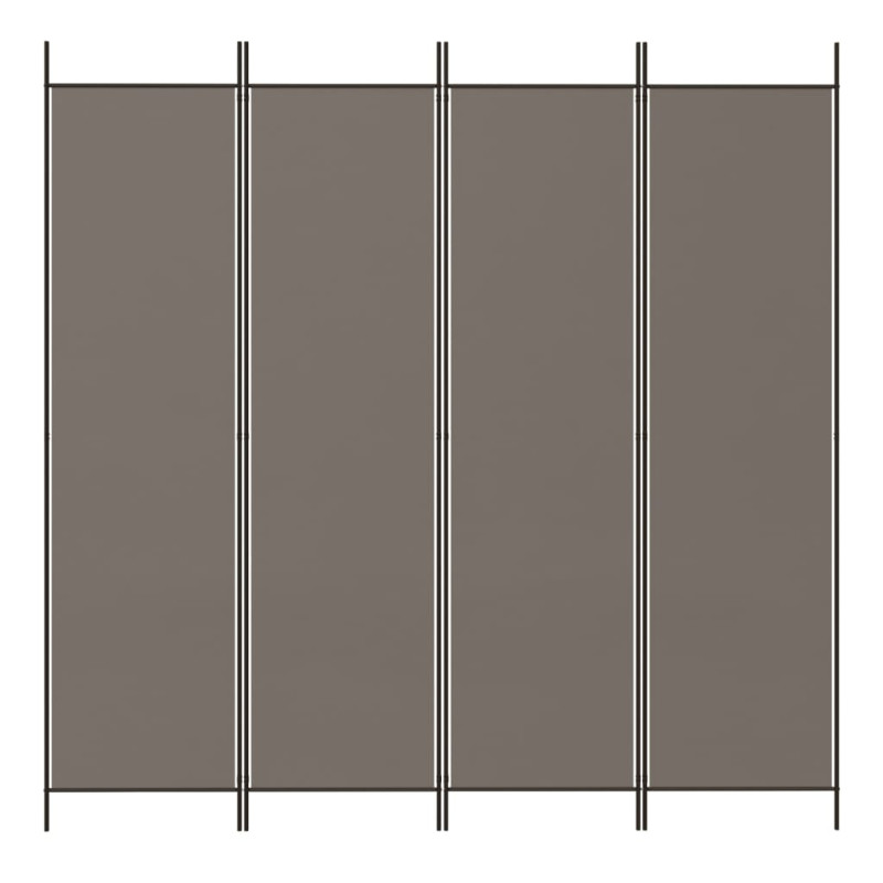 Parawan 4-panelowy, antracytowy, 698x180 cm, tkanina