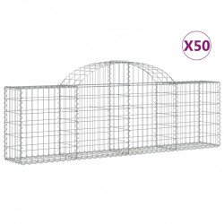 Kosze gabionowe, 50 szt, 200x30x60/80 cm, galwanizowane żelazo