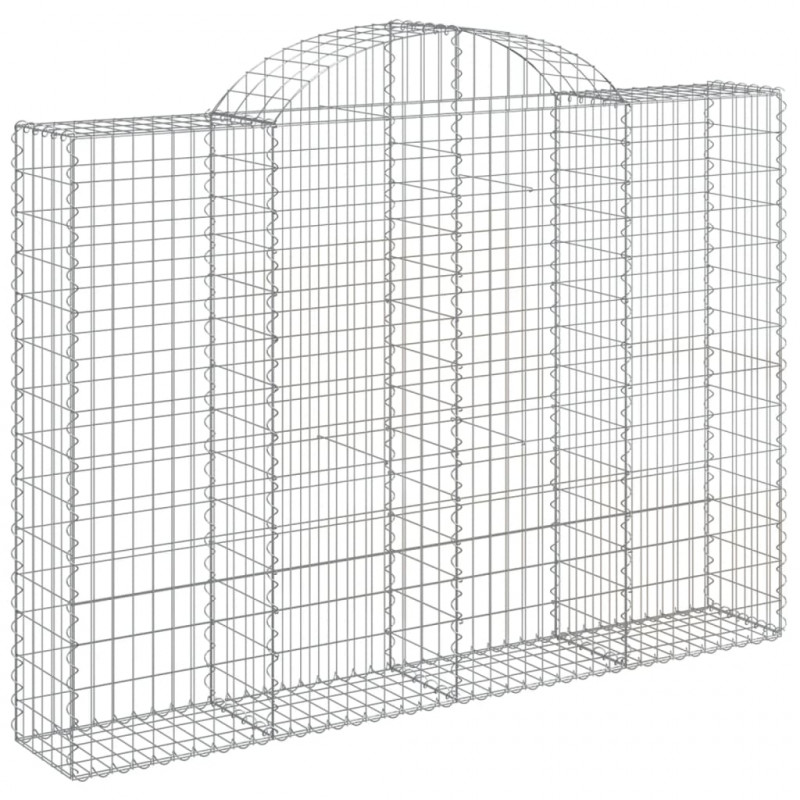 Kosze gabionowe, 11 szt, 200x30x140/160cm, galwanizowane żelazo