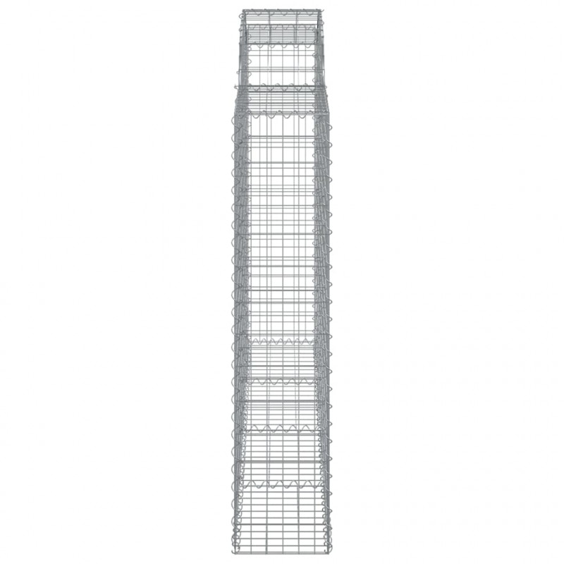 Kosze gabionowe, 11 szt, 200x30x140/160cm, galwanizowane żelazo