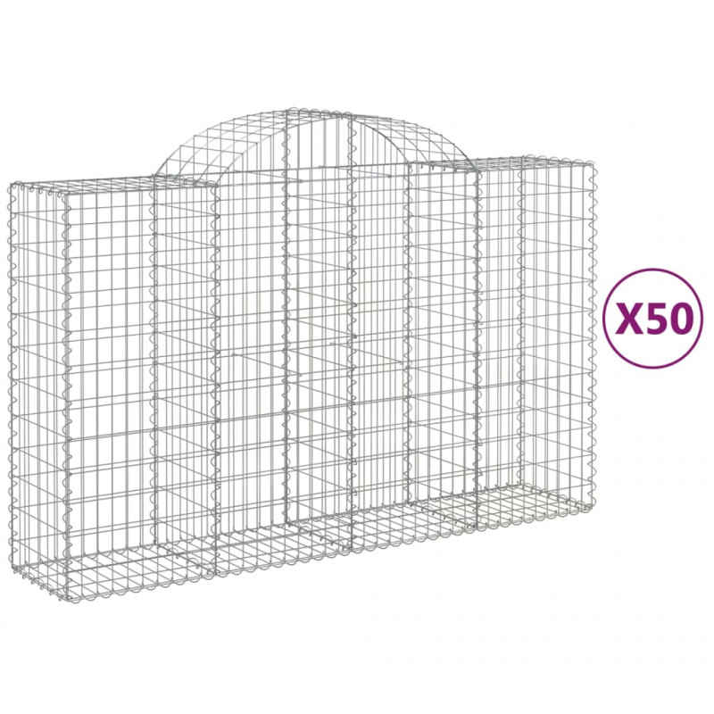Kosze gabionowe, 50 szt, 200x50x120/140cm, galwanizowane żelazo