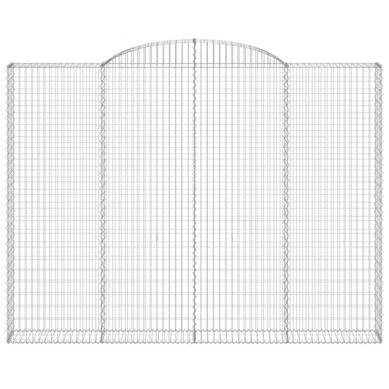 Kosze gabionowe, 6 szt, 300x30x220/240 cm, galwanizowane żelazo
