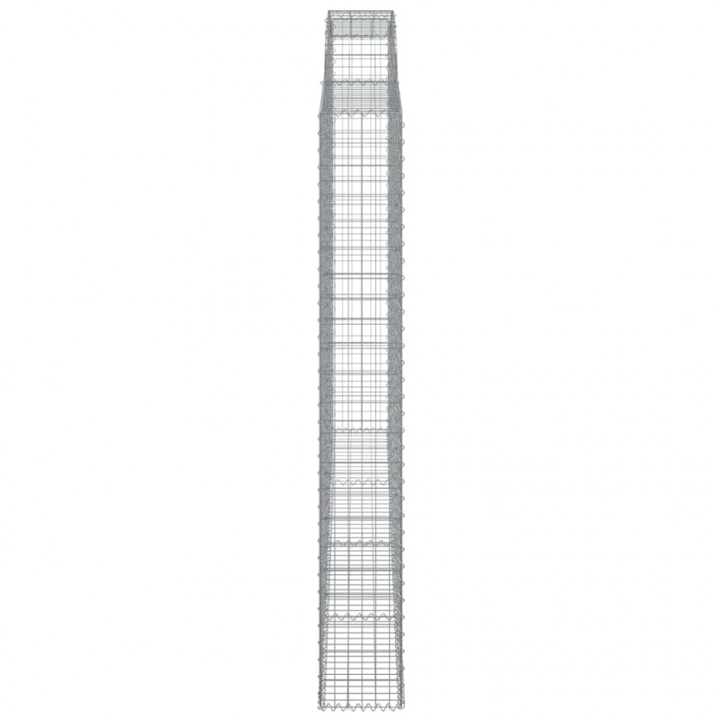 Kosze gabionowe, 6 szt, 300x30x220/240 cm, galwanizowane żelazo