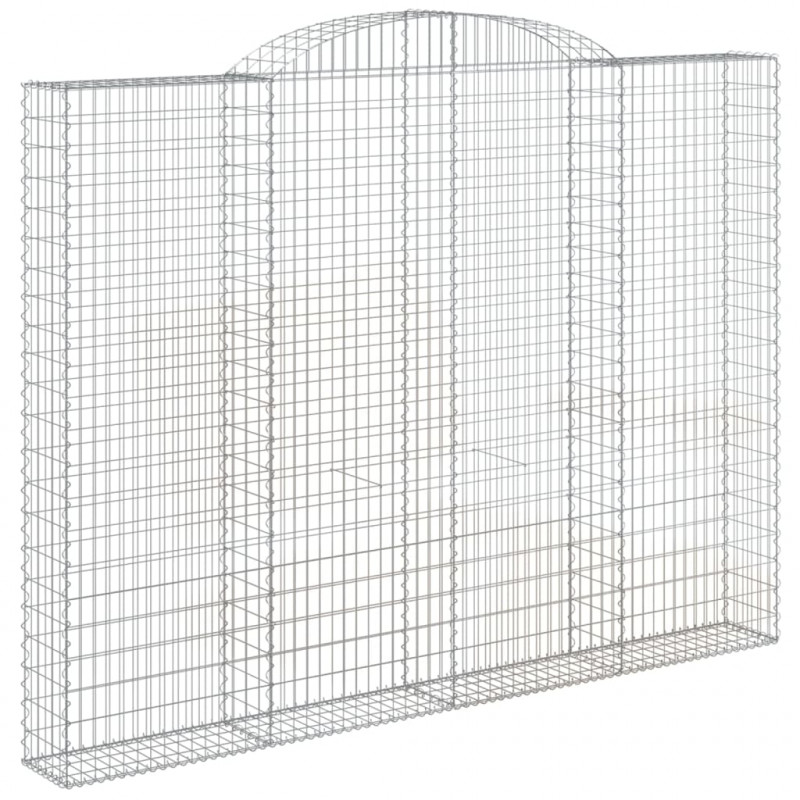 Kosze gabionowe, 4 szt, 300x30x220/240 cm, galwanizowane żelazo