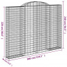 Kosze gabionowe, 4 szt, 300x30x220/240 cm, galwanizowane żelazo