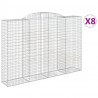 Kosze gabionowe, 8 szt, 300x50x200/220 cm, galwanizowane żelazo