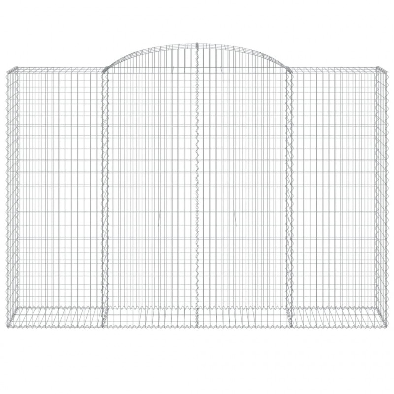 Kosze gabionowe, 8 szt, 300x50x200/220 cm, galwanizowane żelazo