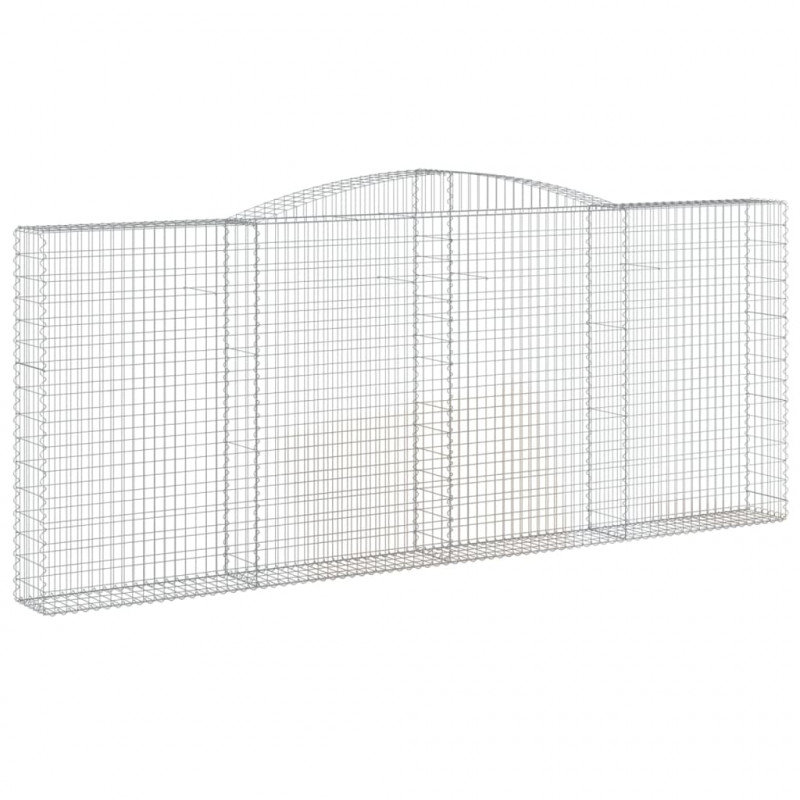 Kosze gabionowe, 6 szt, 400x30x160/180 cm, galwanizowane żelazo
