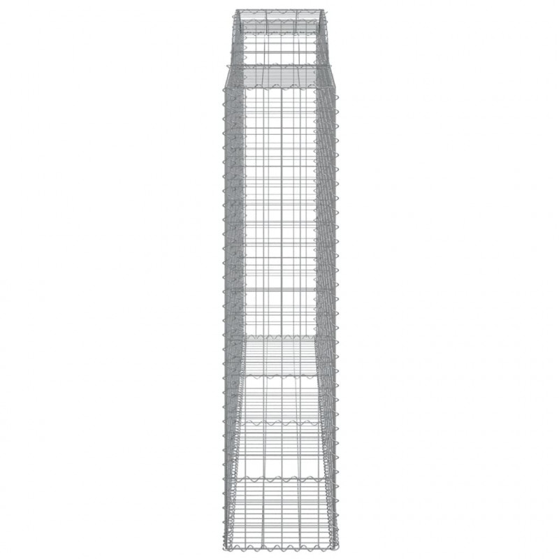 Kosze gabionowe, 6 szt, 300x50x200/220 cm, galwanizowane żelazo