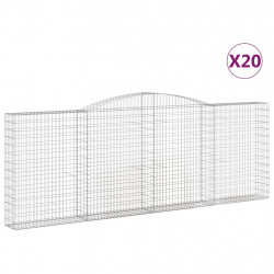 Kosze gabionowe, 20 szt, 400x30x140/160cm, galwanizowane żelazo