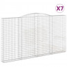 Kosze gabionowe, 7 szt, 400x30x220/240 cm, galwanizowane żelazo