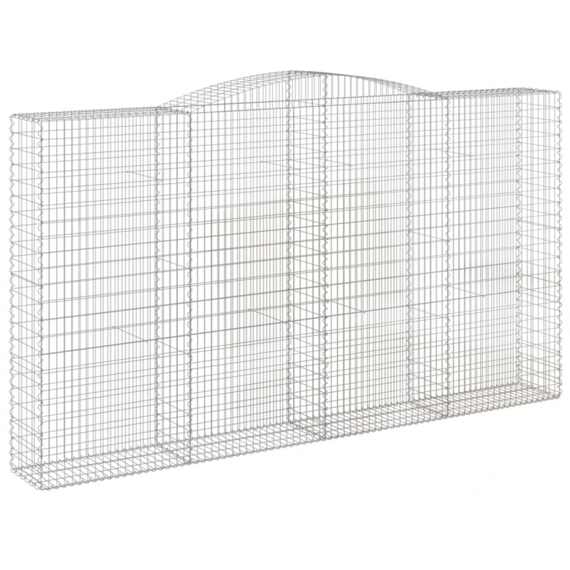 Kosze gabionowe, 15 szt, 400x50x220/240cm, galwanizowane żelazo