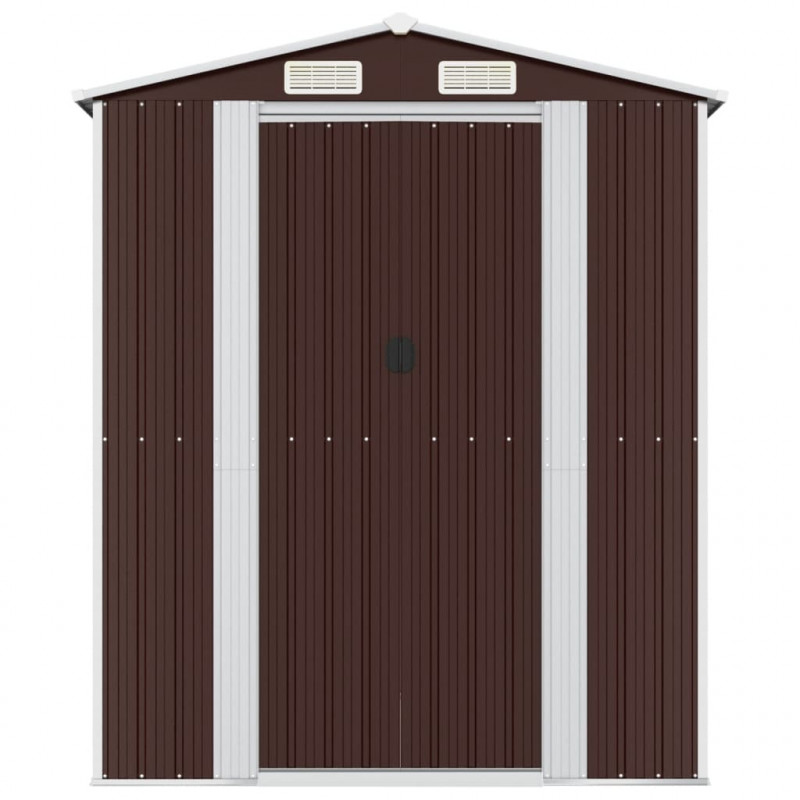 Szopa ogrodowa, ciemny brąz, 192x191x223 cm, stal galwanizowana