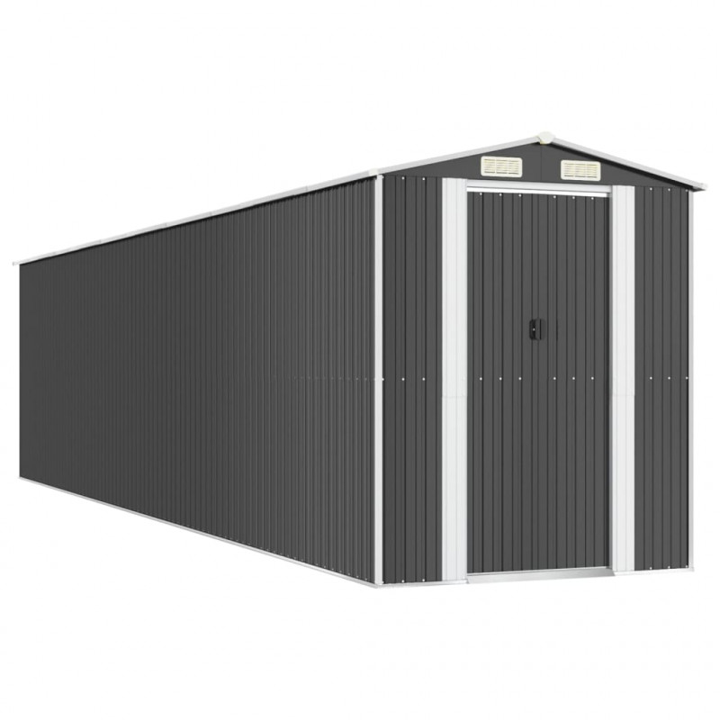Szopa ogrodowa, antracytowa, 192x855x223 cm, stal galwanizowana