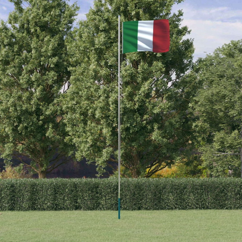 Flaga Włoch z masztem, 6,23 m, aluminium