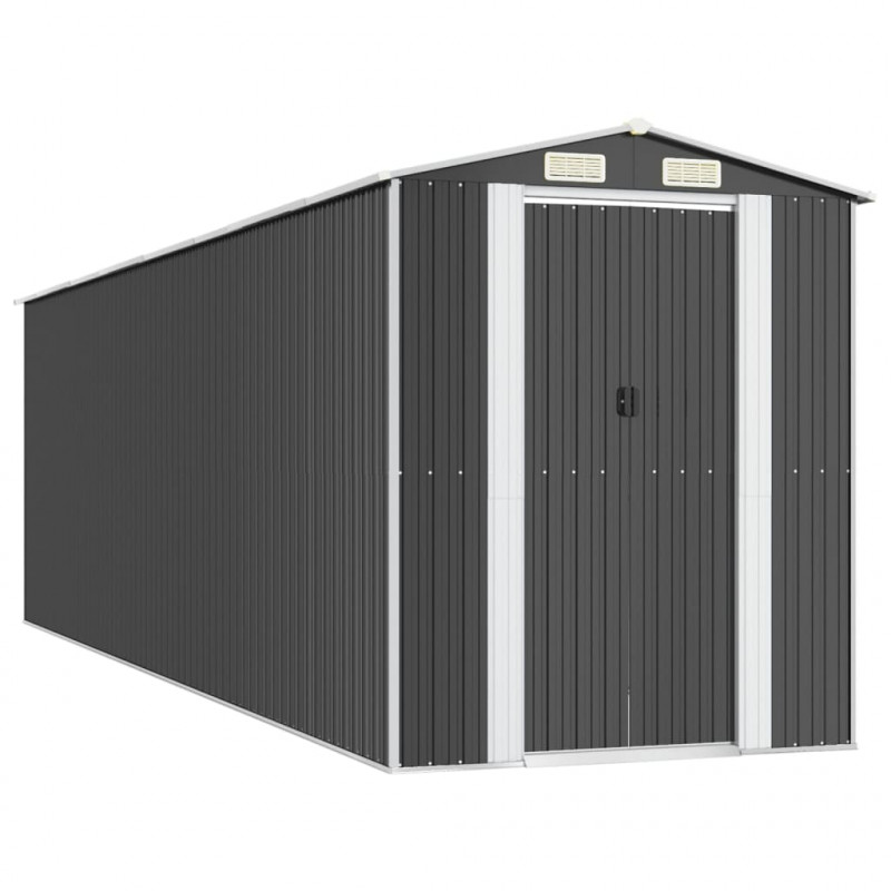 Szopa ogrodowa, antracytowa, 192x689x223 cm, stal galwanizowana