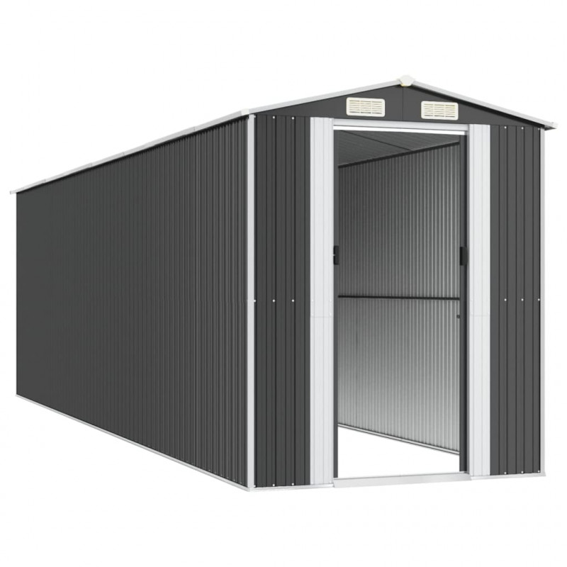Szopa ogrodowa, antracytowa, 192x689x223 cm, stal galwanizowana