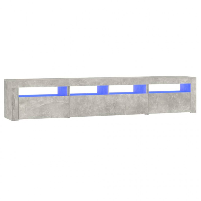 Szafka pod TV z oświetleniem LED, szarość betonu, 210x35x40 cm