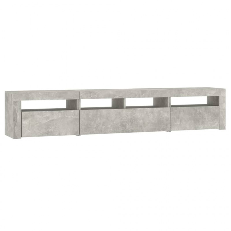Szafka pod TV z oświetleniem LED, szarość betonu, 210x35x40 cm