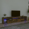 Szafka pod TV z oświetleniem LED przydymiony dąb 215x36,5x40 cm