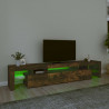 Szafka pod TV z oświetleniem LED przydymiony dąb 215x36,5x40 cm
