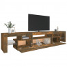 Szafka pod TV z oświetleniem LED przydymiony dąb 215x36,5x40 cm